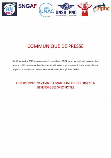 COMMUNIQUE DE PRESSE 16 sept Retraite