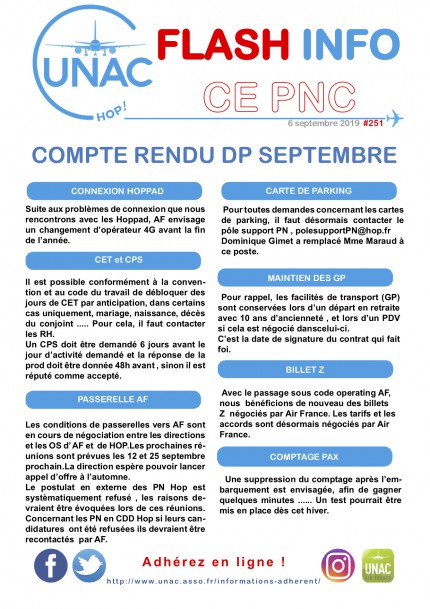 CR DP  Septembre 2019