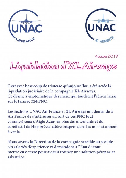 Liquidation d'XL Airways