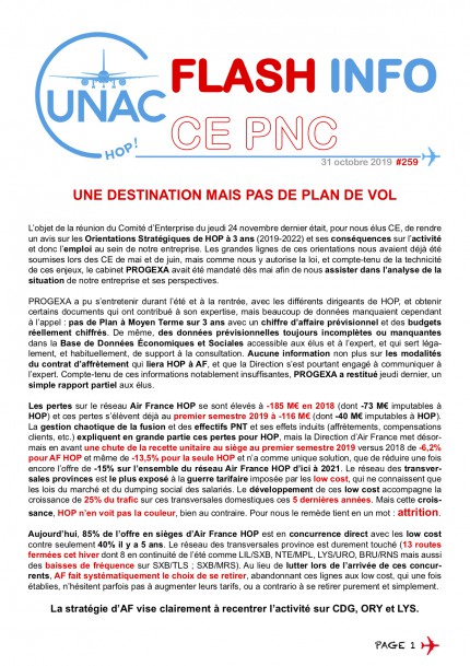 2019-10-31 FLASH INFO CE PNC #259