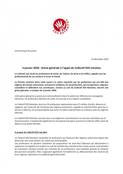 Grève le 3 janvier SOS 1:2