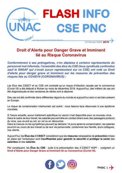 2020-02-27 FLASH INFO PNC #279 - DA DGI COVID19