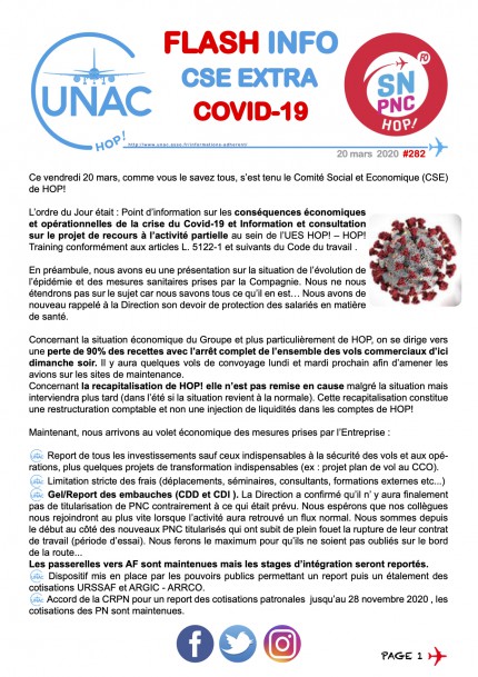 TRACT 282 CR CSE extar COVID-19 du 20 mars