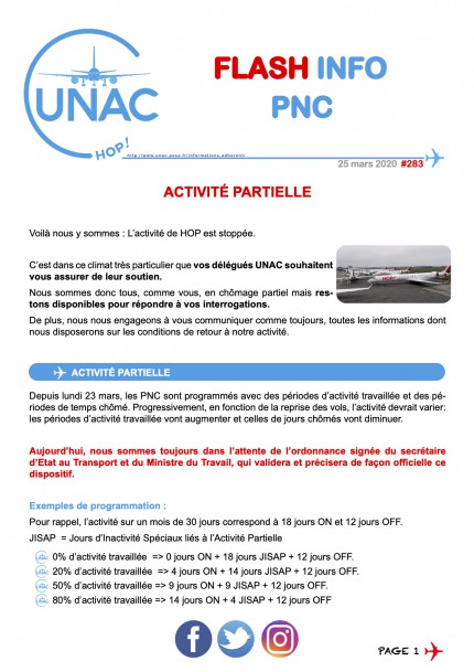 TRACT 283 ACTIVITÉ PARTIELLE